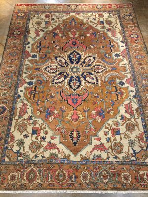 Antique Heriz or Serapi from Northwestern Part of Iran or Persia. 10'2"x14'5"